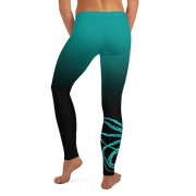 Teal Octopus 2 Gyotaku Leggings